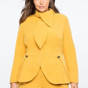 *NEW* Eloquii Golden Tie Neck Peplum Blazer Size 24
